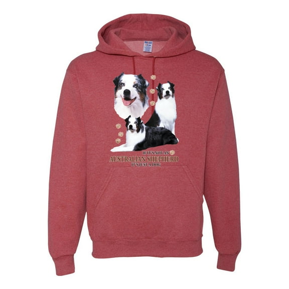 If It's Not an Australian Shepherd It's Just a Dog Gift | Mens Dog Lover Hooded Sweatshirt Graphic Hoodie, Vintage Heather Red, X-Large