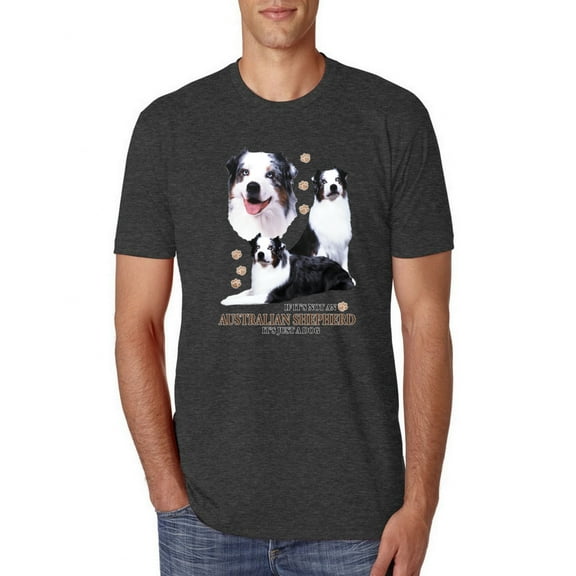 If It's Not an Australian Shepherd It's Just a Dog Gift | Mens Dog Lover Premium Tri Blend T-Shirt, Vintage Black, Large