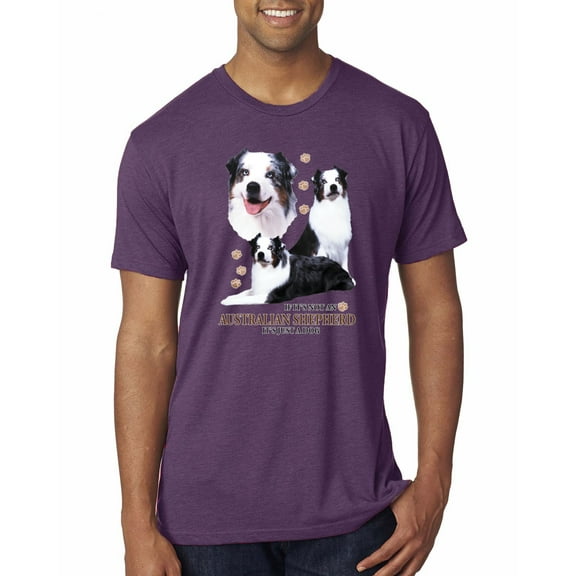 If It's Not an Australian Shepherd It's Just a Dog Gift | Mens Dog Lover Premium Tri Blend T-Shirt, Vintage Purple, Medium