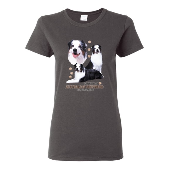 If It's Not an Australian Shepherd It's Just a Dog Gift | Womens Dog Lover Graphic T-Shirt, Charcoal, X-Large