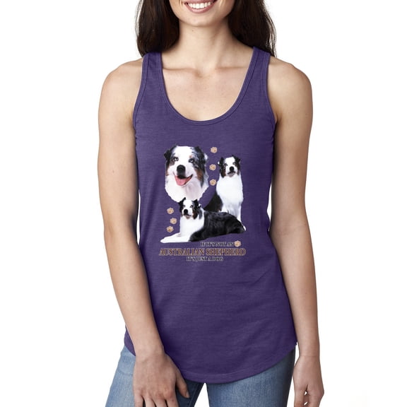 If It's Not an Australian Shepherd It's Just a Dog Gift | Womens Dog Lover Jersey Racerback Tank Top, Purple Rush, Small