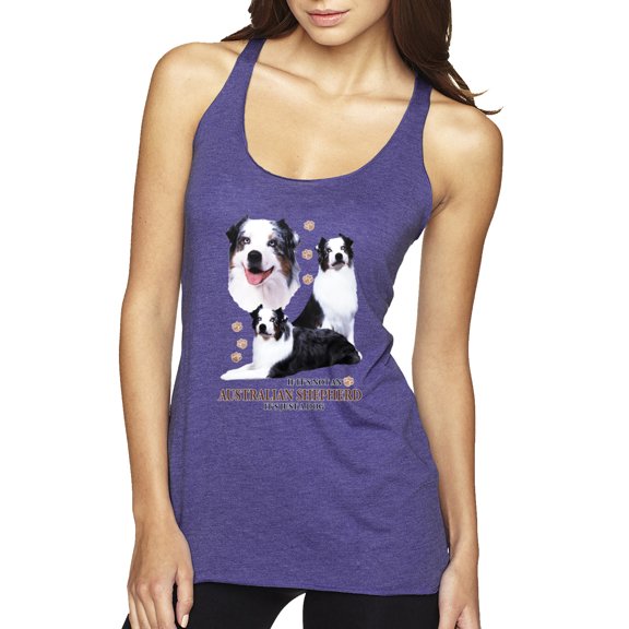 If It's Not an Australian Shepherd It's Just a Dog Gift | Womens Dog Lover Premium Tri-Blend Racerback Tank Top, Purple Rush, X-Large