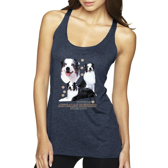 If It's Not an Australian Shepherd It's Just a Dog Gift | Womens Dog Lover Premium Tri-Blend Racerback Tank Top, Vintage Navy, Medium