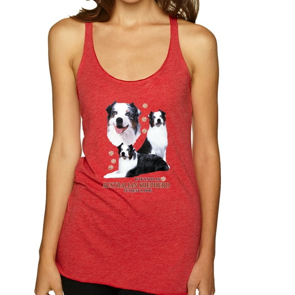 If It's Not an Australian Shepherd It's Just a Dog Gift | Womens Dog Lover Premium Tri-Blend Racerback Tank Top, Vintage Red, Medium