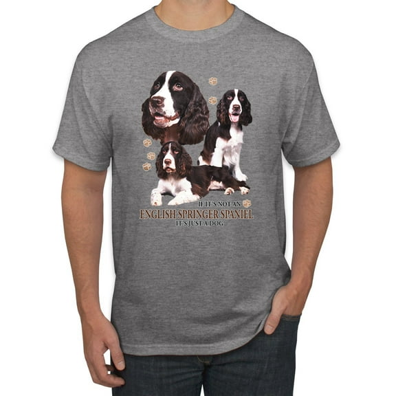 If It's Not an English Springer Spaniel It's Just a Dog Gift | Mens Dog Lover Graphic T-Shirt, Heather Grey, 3XL