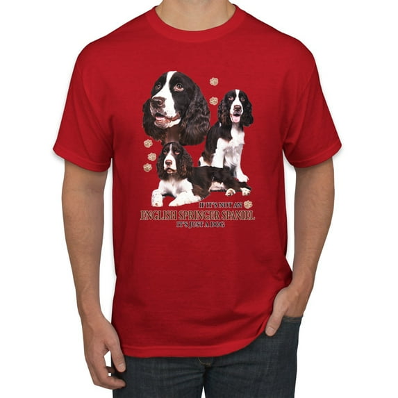 If It's Not an English Springer Spaniel It's Just a Dog Gift | Mens Dog Lover Graphic T-Shirt, Red, Small