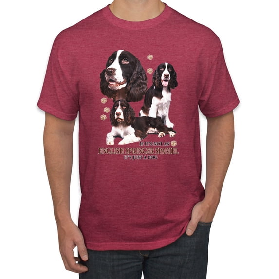 If It's Not an English Springer Spaniel It's Just a Dog Gift | Mens Dog Lover Graphic T-Shirt, Vintage Heather Red, Small