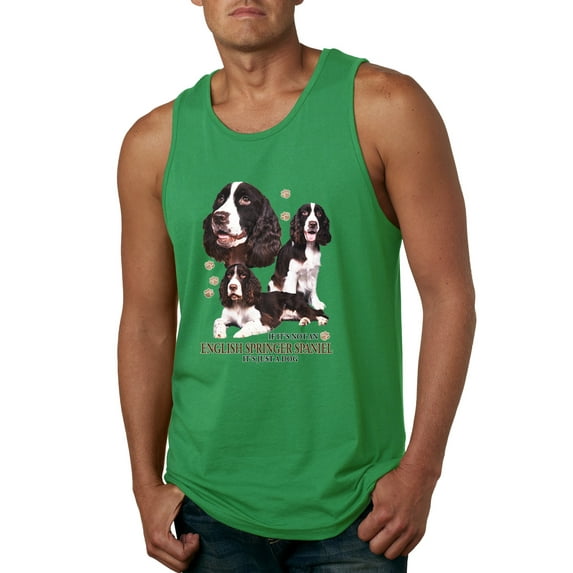 If It's Not an English Springer Spaniel It's Just a Dog Gift | Mens Dog Lover Graphic Tank Top, Kelly, Small