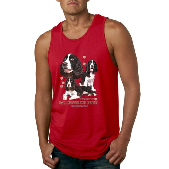 If It's Not an English Springer Spaniel It's Just a Dog Gift | Mens Dog Lover Graphic Tank Top, Red, 3XL