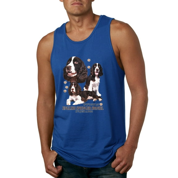 If It's Not an English Springer Spaniel It's Just a Dog Gift | Mens Dog Lover Graphic Tank Top, Royal, Medium
