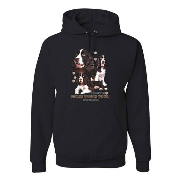 If It's Not an English Springer Spaniel It's Just a Dog Gift | Mens Dog Lover Hooded Sweatshirt Graphic Hoodie, Black, 2XL