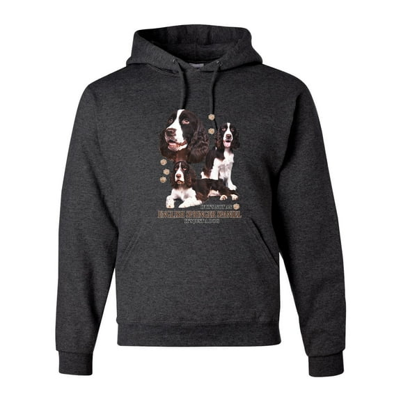 If It's Not an English Springer Spaniel It's Just a Dog Gift | Mens Dog Lover Hooded Sweatshirt Graphic Hoodie, Heather Black, 2XL