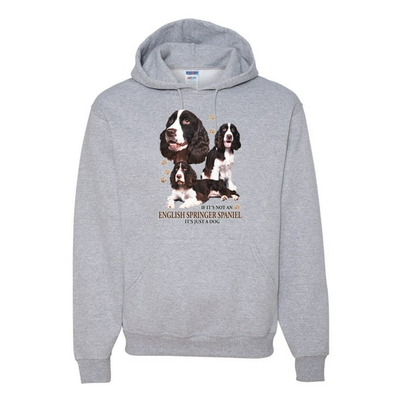 If It's Not an English Springer Spaniel It's Just a Dog Gift | Mens Dog Lover Hooded Sweatshirt Graphic Hoodie, Heather Grey, Small