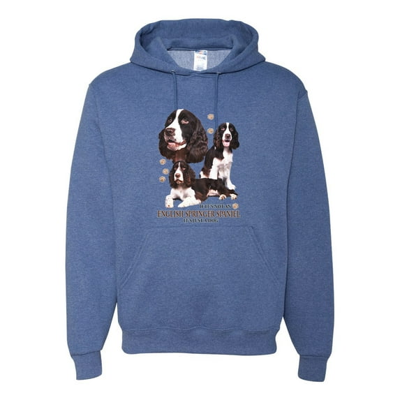 If It's Not an English Springer Spaniel It's Just a Dog Gift | Mens Dog Lover Hooded Sweatshirt Graphic Hoodie, Vintage Heather Blue, 3XL
