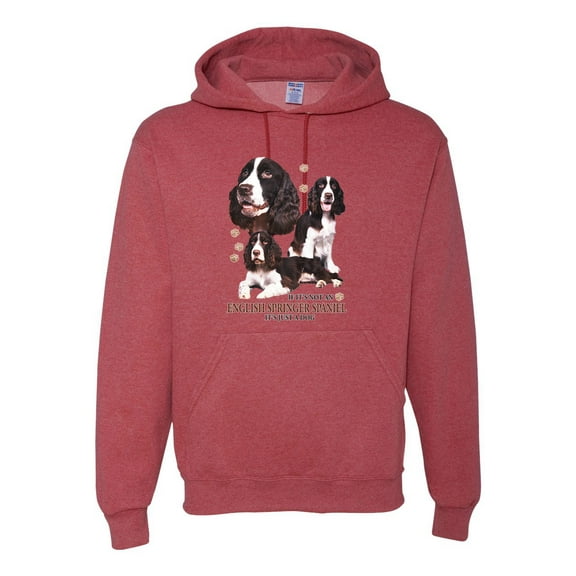 If It's Not an English Springer Spaniel It's Just a Dog Gift | Mens Dog Lover Hooded Sweatshirt Graphic Hoodie, Vintage Heather Red, Large