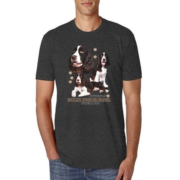 If It's Not an English Springer Spaniel It's Just a Dog Gift | Mens Dog Lover Premium Tri Blend T-Shirt, Vintage Black, Small