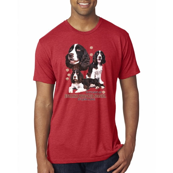 If It's Not an English Springer Spaniel It's Just a Dog Gift | Mens Dog Lover Premium Tri Blend T-Shirt, Vintage Red, Small