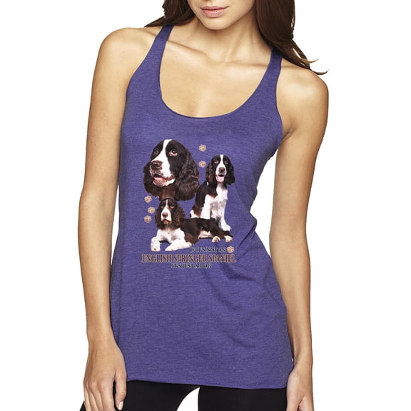 If It's Not an English Springer Spaniel It's Just a Dog Gift | Womens Dog Lover Premium Tri-Blend Racerback Tank Top, Purple Rush, Large