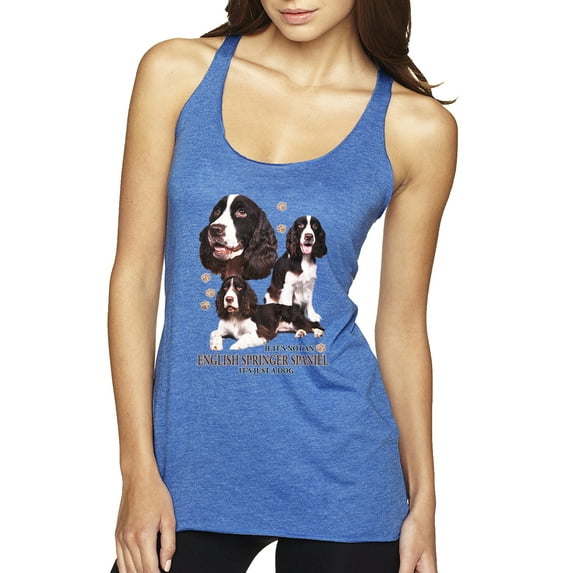 If It's Not an English Springer Spaniel It's Just a Dog Gift | Womens Dog Lover Premium Tri-Blend Racerback Tank Top, Vintage Royal, Small