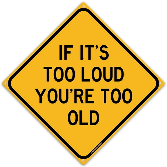 If Its Too Loud You're Too Old 12" x 12" Funny Tin Sign Rock N Roll Music Heavy Metal Home Decor