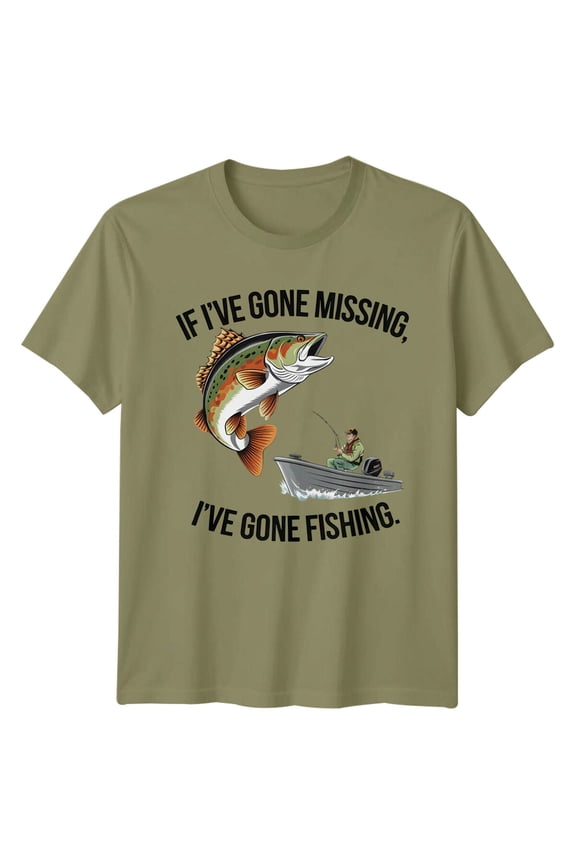 If Ive Gone Missing Fishing Hobbies Mens T-Shirt Angler Tee All Size S-5XL