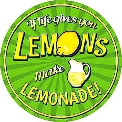If Life Gives You Lemons Make Lemonade 12" Round Metal Sign Home Decor