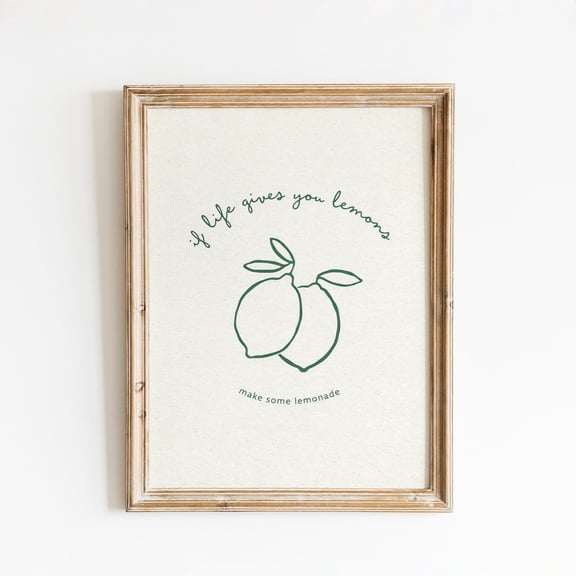 If Life Gives You Lemons Print Minimal Lemonade Quote Poster Cute Kitchen Wall Art