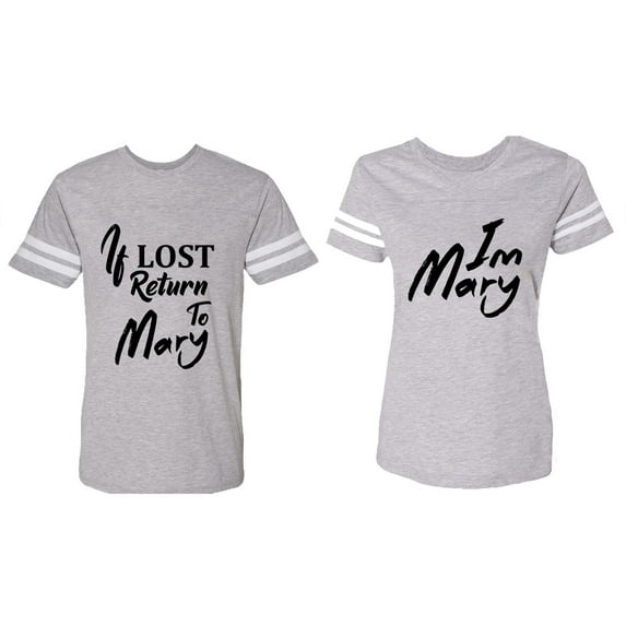 If Lost Return To Mary I am Mary Matching Couple Cotton Jerseys (Men Heather / Women Heather) (Men S / Women L)