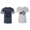 thumbnail image 1 of If Lost Return To Mary I am Mary Matching Couple Cotton Jerseys (Men Navy / Women Heather) (Men M / Women XL), 1 of 3