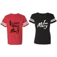 thumbnail image 1 of If Lost Return To Mary I am Mary Matching Couple Cotton Jerseys (Men Red / Women Black) (Men XXL / Women XL), 1 of 3