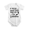 thumbnail image 1 of If Mom And Dad Say No Call Grandma - Baby Clothes - Funny Newborn Bodysuit Outfits for Boys And Girls White-style-1 9-12M, 1 of 5