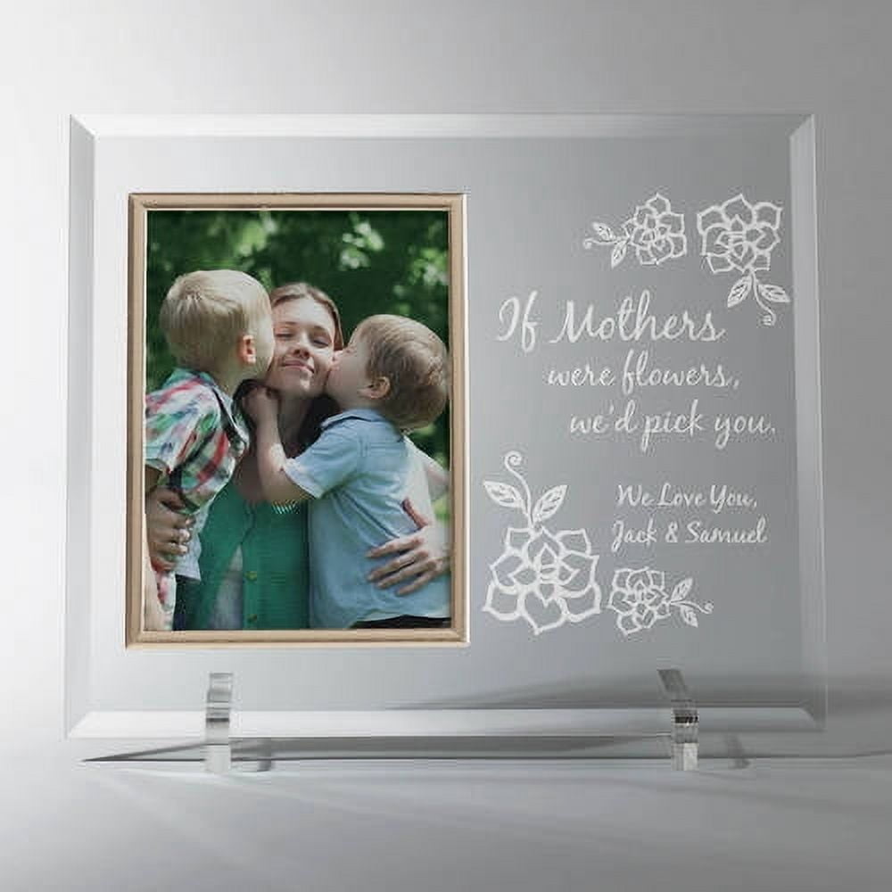 If Mothers Were Flowers Personalized Glass Frame, I or We