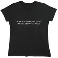 thumbnail image 1 of If My Mouth Doesn't Say It My Face Definitely Will! Sarcastic Humor Novelty Funny Women's Casual Tees, 1 of 3