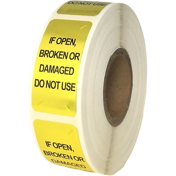 If Open, Broken Or Damaged Do Not Use Tamper Labels | 0.75 x 1.5" Inch | 500 Pack