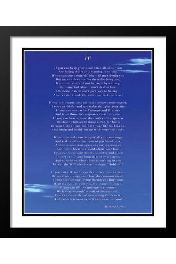 If - Rudyard Kipling 25x29 Framed and Double Matted Art Print.