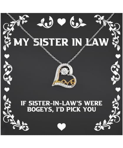 If Sister-in-law's Were Bogeys, I'd Love Dancing Necklace, Sister in law Present From Sister, Motivational Jewelry For Sister, Gift ideas for her, Gift ideas for him, Gift ideas for, Christmas gift