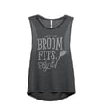 thumbnail image 1 of If The Broom Fits Fly It Women's Fashion Sleeveless Muscle Workout Yoga Tank Top Charcoal Grey Medium, 1 of 3