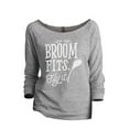 thumbnail image 1 of If The Broom Fits Fly It Women's Fashion Slouchy 3/4 Sleeves Raglan Lightweight Sweatshirt Sport Grey Medium, 1 of 3