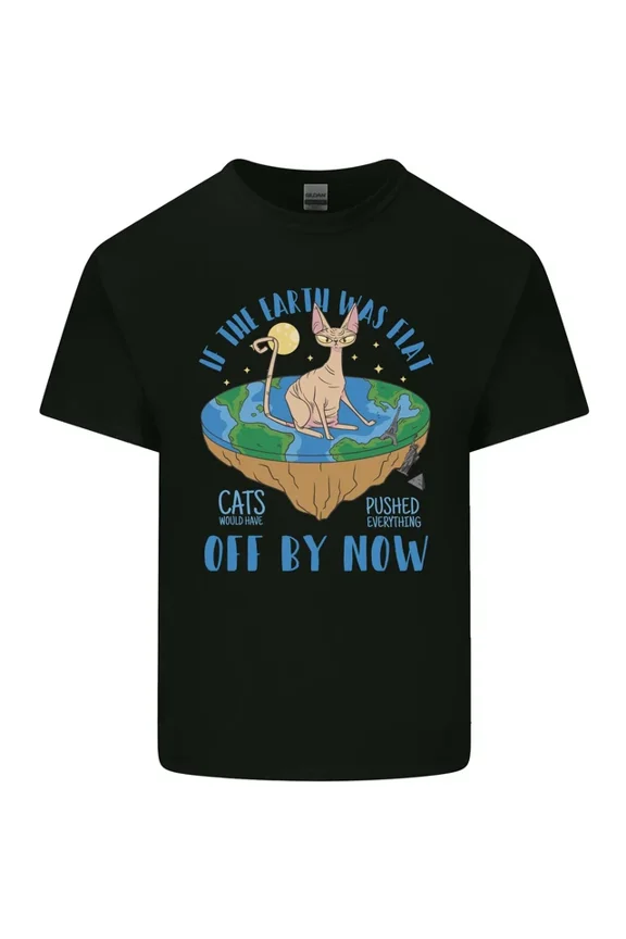 If The Earth Was Flat Funny Cats Society T-Shirt