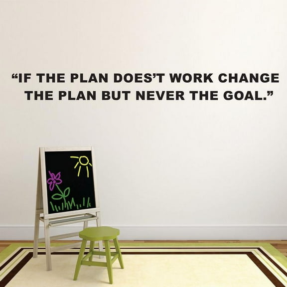 If The Plan Doesnt Work Change The Plan But Never The Goal Motivation Life Quote Custom Wall Decal Vinyl Sticker Art Lettering Decor 8 Inches X 30 Inches