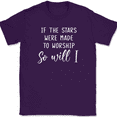 thumbnail image 1 of If The Stars Were Made To Worship So Will I T-Shirt Christian Praise Jesus Tee - Purple, 3XL, 1 of 1