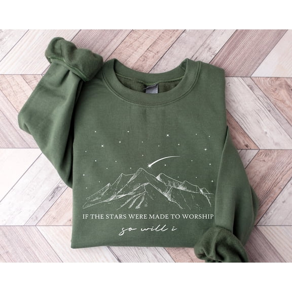If The Stars Were Made To Worship Sweatshirt, Women's Sweatshirt, Christian Sweatshirt, Religious Gift, Gift For Christian, Faith Sweatshirt