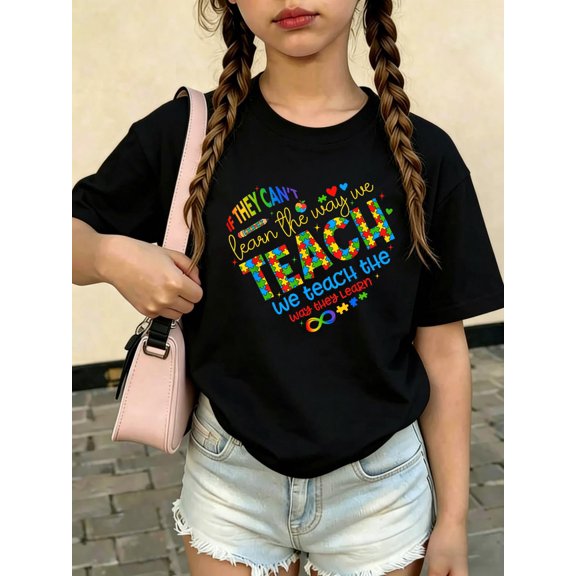 If They Can't Learn The Way We Teach Special Ed Teacher Kids T-Shirt Kids Graphic T Shirt Casual Cotton Tee