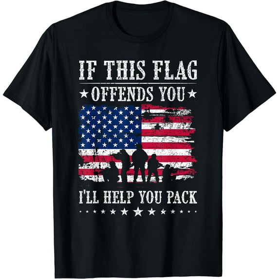 If This Flag Offends You I'll Help You Pack T-Shirt T-Shirt Black Medium