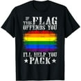 thumbnail image 1 of If This Flag Offends You Rainbow Flag Equal Gay LGBT Pride T-Shirt, 1 of 4