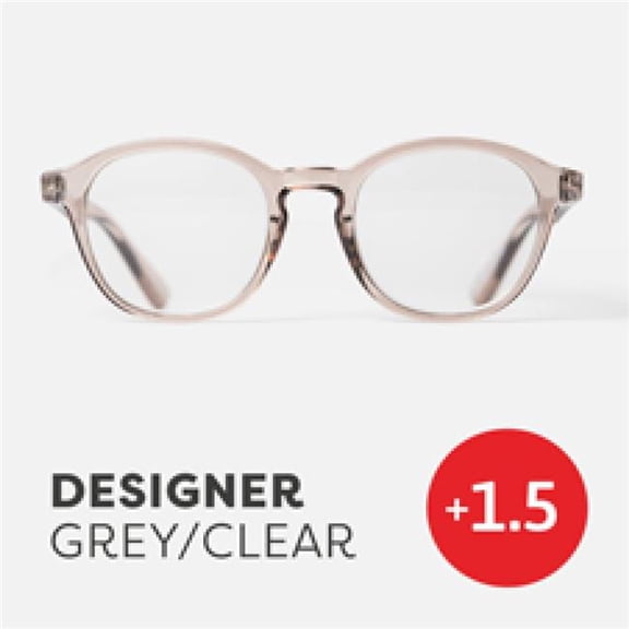 If USA 47964 Easy Recycled Readers Glasses, Designer Clear Gray - Plus 1.5 Strength
