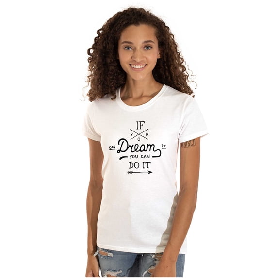 If You Can Dream Inspiration Motivated Womens Slim Fit Graphic Tee Brisco Brands M