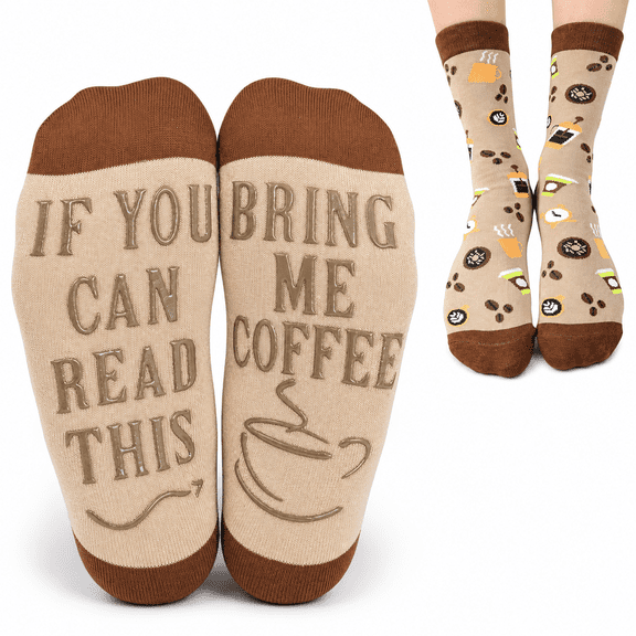 "If You Can Read This, Bring Me Coffee" Funny Cozy Cotton Socks for Men & Women, Mom & Dad, New Mom, New Dad, Brother & Sister, Many Options Available