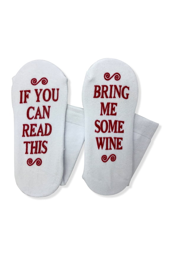 "If You Can Read This, Bring Me Some Wine" Funny Cozy Cotton Socks for Men & Women, Mom & Dad, New Mom, New Dad, Brother & Sister, Many Options Available