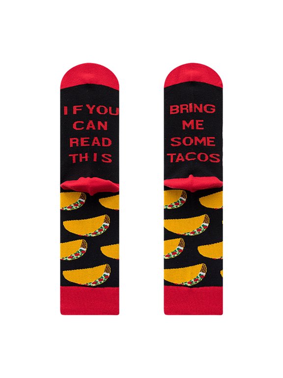 If You Can Read This Crew Socks Funny Saying Tacos Bacon Eggs Beer Hosiery Gift